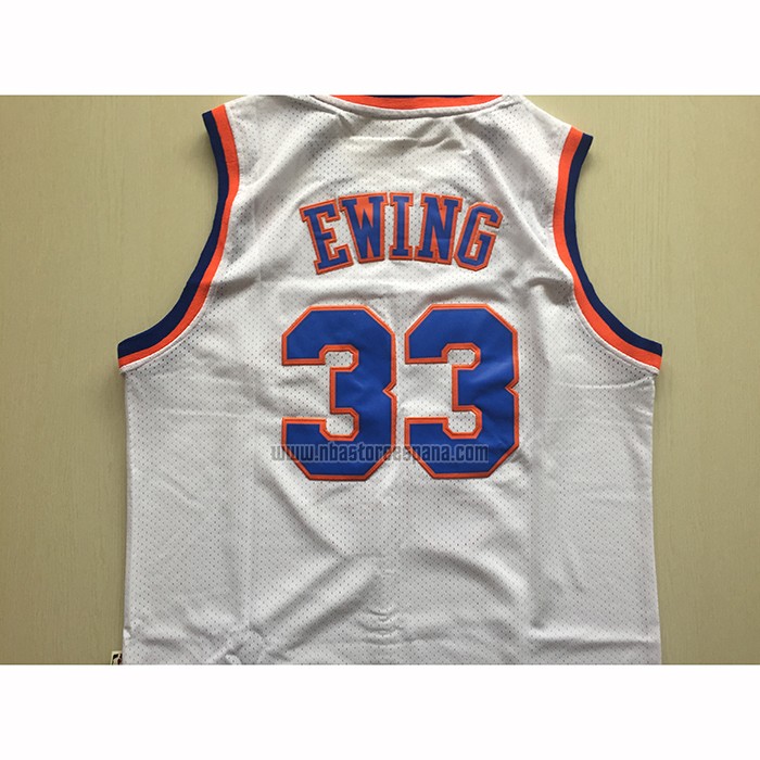 Camiseta New York Knicks Patrick Ewing NO 33 Retro Blanco